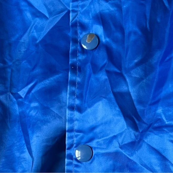 Urban Renewal VTG Hartwell Made USA Blue Nylon Jacket Small Medium Satin Jacket - Picture 7 of 10